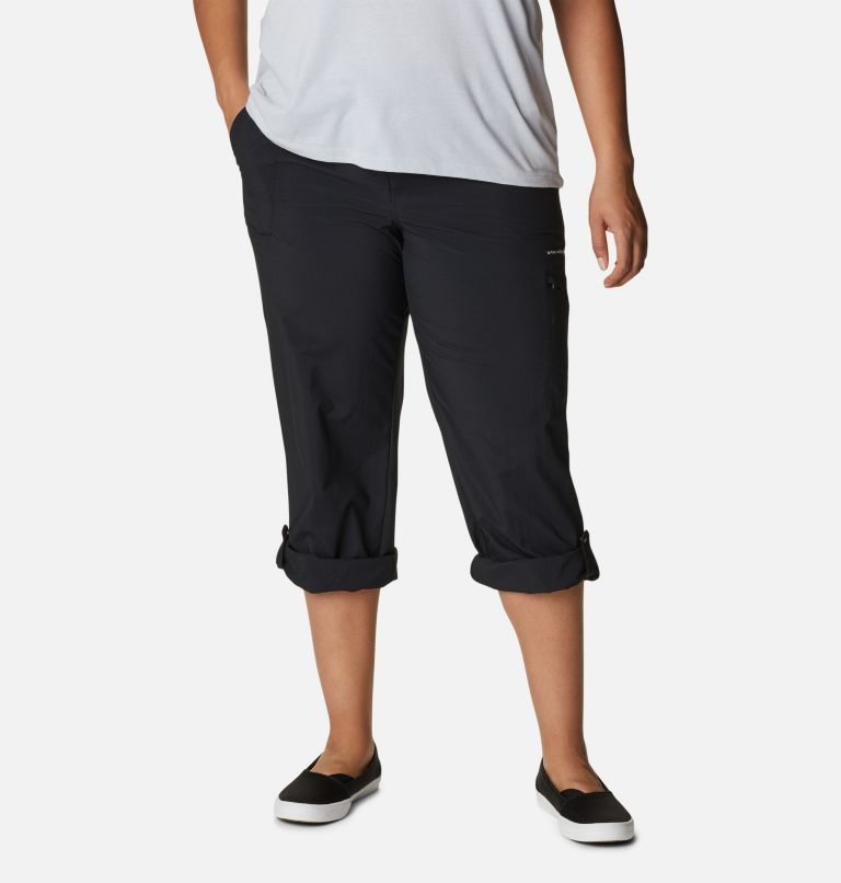 Women's Columbia PFG Aruba Roll Up Pants Black | Plus Size CA-A1A0C